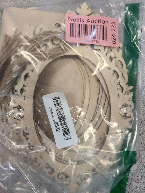 Photo 1 of 10 Pack 8 Inch Wood Oval Frame Cutouts Unfinished Wood Oval Frame Crafts for Home Party Decoration