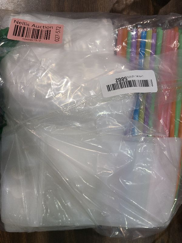 Photo 1 of 100 Pack Beverage Bags with Straw, Drink Pouch for Juice, Excellent Material Beverage Bag, Portable Drink Pouch for Milk, Coffee, Juice, Tea, Energy Drinks and more