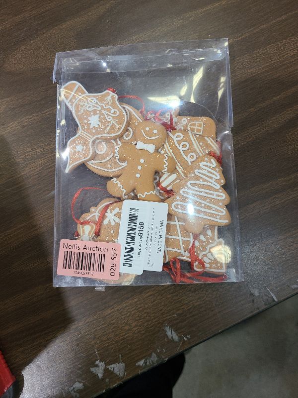 Photo 1 of 12 Pcs Gingerbread Cookie Ornaments, Funny Christmas Tree Cookie Decorations, Xmas Tree Snowflake Gingerbread Shaped Ornament for Xmas Winter Holiday Crafts Decor Indoor