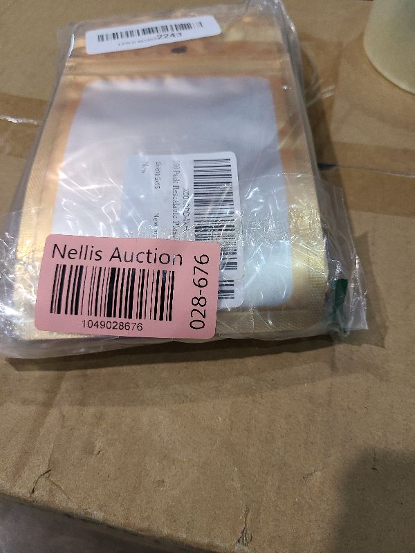 Photo 1 of 100 Pack Resealable Plastic Bags for Food Storage, Zipper Bags with Clear Front Window, Packaging Pouch for Small Business (Gold, 4.1x5.9 inch)