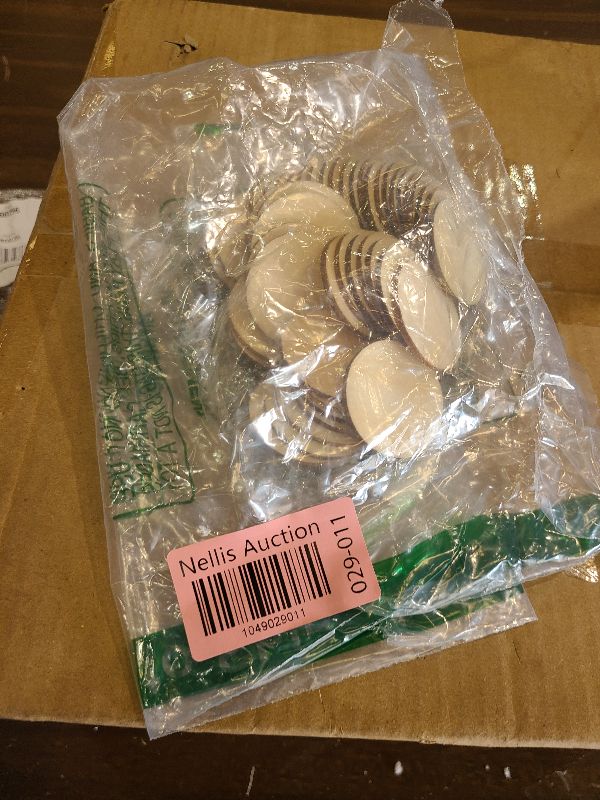 Photo 1 of 200 Pieces 1.5 Inch Unfinished Wooden Circles, Wooden Cutouts Natural Round Wood Slices for DIY Wood Craft, Door Hanger, Painting, Wedding, Coasters, Home Decoration