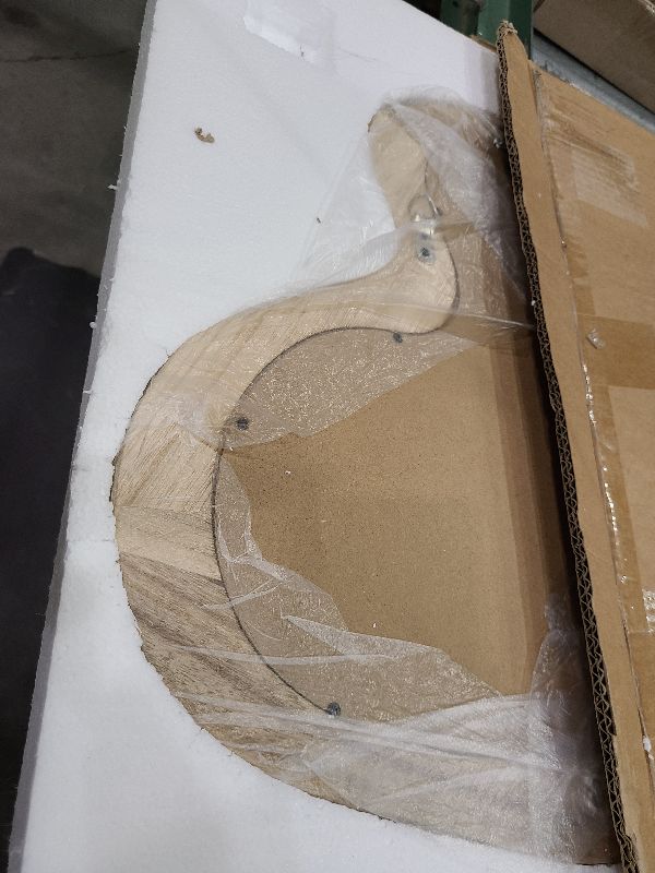 Photo 1 of AAZZKANG Asymmetrical Wooden Wall Mirror, Rustic Irregular Wall Mount Mirror 28"x20" Vanity Mirror for Bathroom, Bedroom, Living Room, Hallway