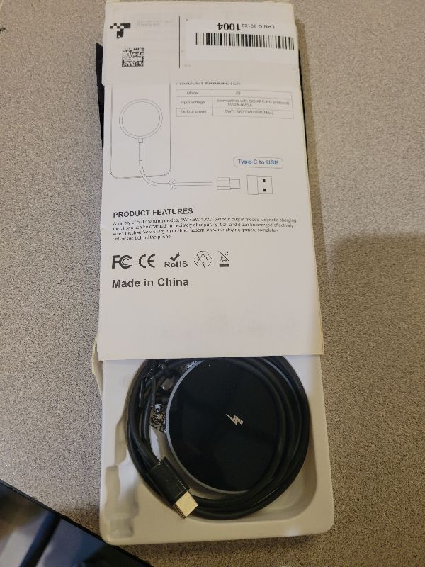 Photo 1 of 2 Pack Magnetic Wireless Charger 15w Apple Mag-Safe Charger for iPhone 16 Pro Max/16 Pro/16/16 Plus/15/14/13/12 Series AirPods 3/2/Pro/Pro 2 LED Magnet Charging Pad with Dual Charging Ports