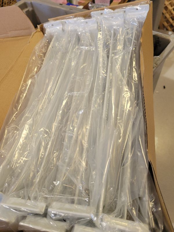 Photo 1 of 16 Pack Slatwall Knife Shelf Bracket, 14 inch Heavy Duty Shelf Bracket for Slat Wall, White Metal Slatwall Accessories with Lip for Slatwall Panels Shelving Display Household Commercial