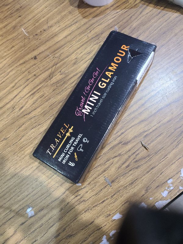 Photo 1 of 1 Inch Mini Travel Curling Iron, 100-240V Travel Dual Voltage Curling Iron for Short Hair with 5 Heat Settings, Small Curling Wand with Temperature Memories and Lock, Rose Gold