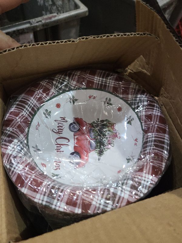 Photo 1 of 100Pcs Christmas Paper Bowls Bulk 12 oz Merry Christmas Tree Treat Disposable Paper Bowls Cute Snowman Santa Truck Snack Cups Soup Dessert Tablewares for Xmas Winter Birthday Party Favors