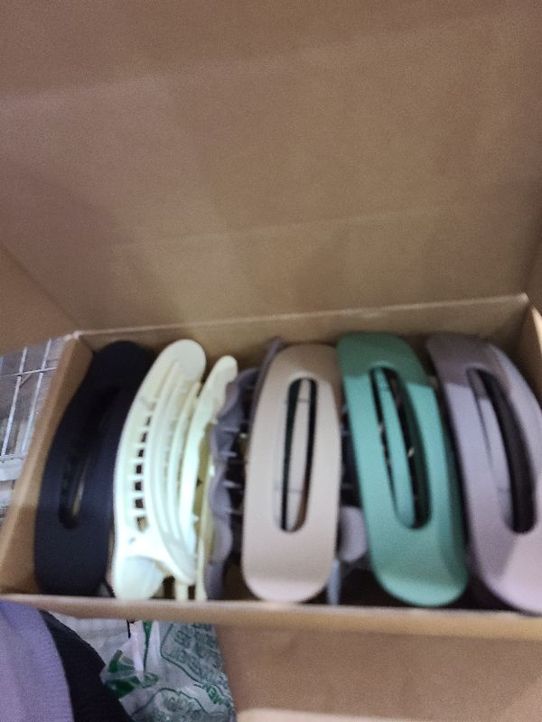 Photo 1 of 12 Pcs Flat Hair Clips for Women, French Concord Flat Claw Clips for Women, 3 Styles Matte Hair Clips for Thin Thick Hair