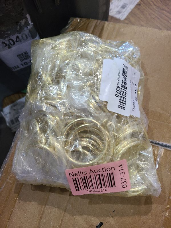 Photo 1 of 100 Pcs Curtain Rings with Eyelets, Metal Drapery Rings 1.5 Inch Inner Diameter, Fits Up to 1.25 Inch Rod, Gold Glide Smoothly Rustproof