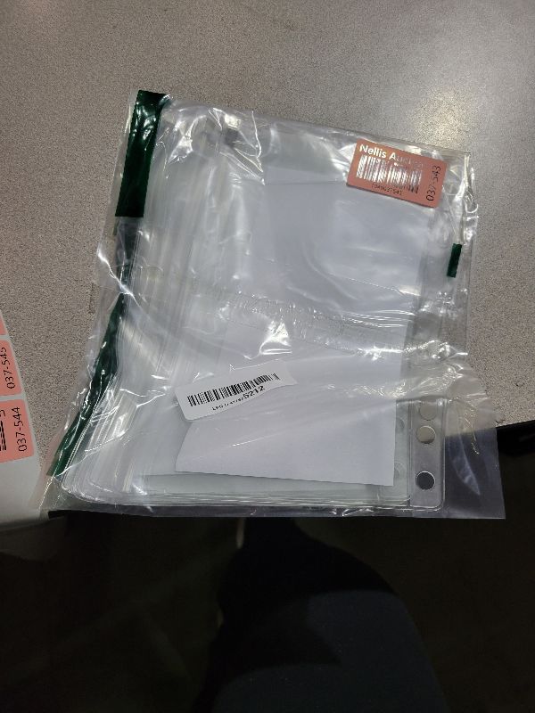 Photo 1 of 1IntheOffice Clear Pencil Pouch for 3 Ring Binder, Ring Binder Pockets with Zipper, Vinyl, 6 Pack