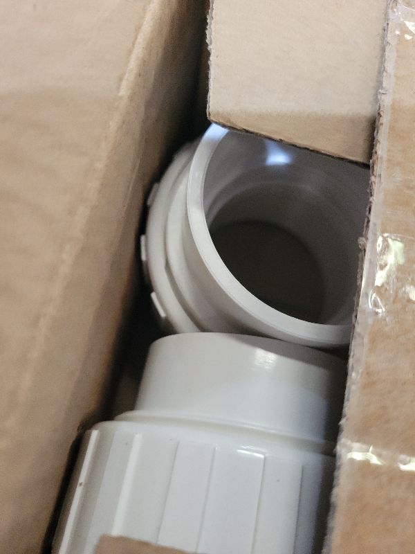 Photo 1 of 2 Pack 2" PVC Union Coupling Pipe Fitting (Socket x Socket) 2 Inch PVC Slip Union PVC Adapter Coupling Schedule 40, EPDM O-Ring, White