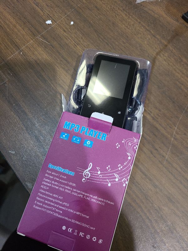 Photo 1 of 144GB MP3 Player - Music Player with Bluetooth 5.2 HiFi Sound Shuffle Single Loop FM Radio Built-in HD Speaker Voice Recorder Mini Design Ideal for Sport Earphones Included-Black-A5