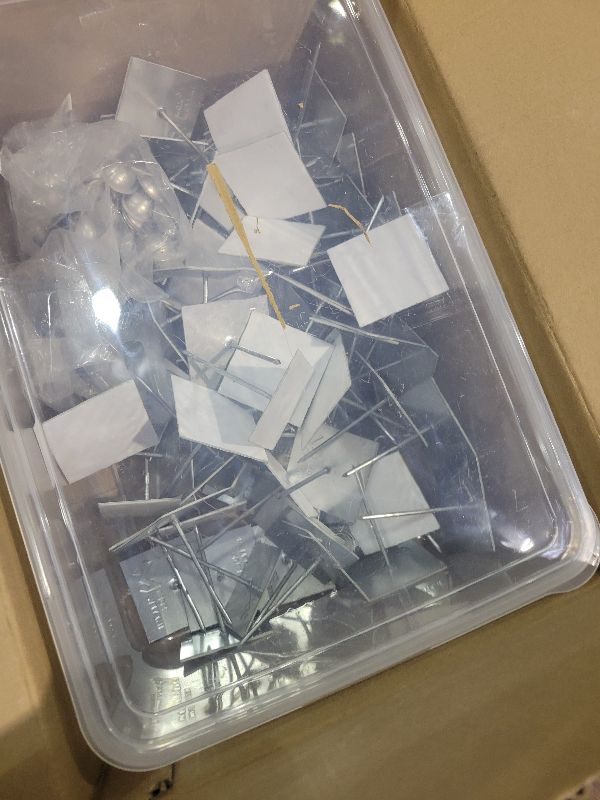 Photo 1 of 300 Pieces/ 100 Set Perforated Self Stick Insulation Pins 2-1/2 Inch, 1.5 Inch Self Locking Washers Round, 7/8 Inch Aluminum Insulation Dome Cap Washers for Wall and Ceiling