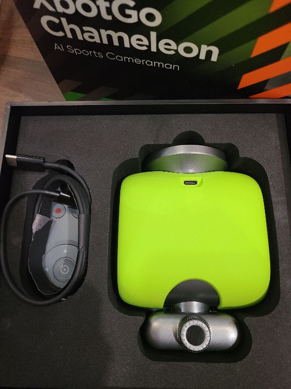 Photo 1 of XbotGo Chameleon AI Auto Sports Action Camera - 4K 60FPS Soccer Camera and Basketball Tracking Camera for Team Sports, Live Streaming, No Subscription, Works with iOS & Android (Lemon Green)