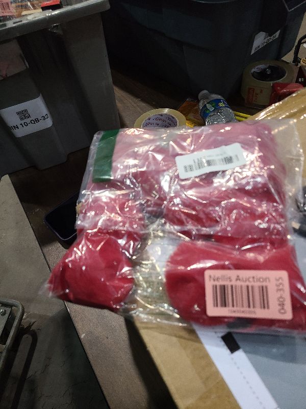 Photo 1 of 12 Pcs Small Faux Fur Pom Pom Balls 2.75 in Fur Fluffy Pompom Ball with Elastic Loop for Hats, Shoes, Scarves, Gloves, Bags, Key Chain Charms Accessories, 2 3/4 inches (Red)