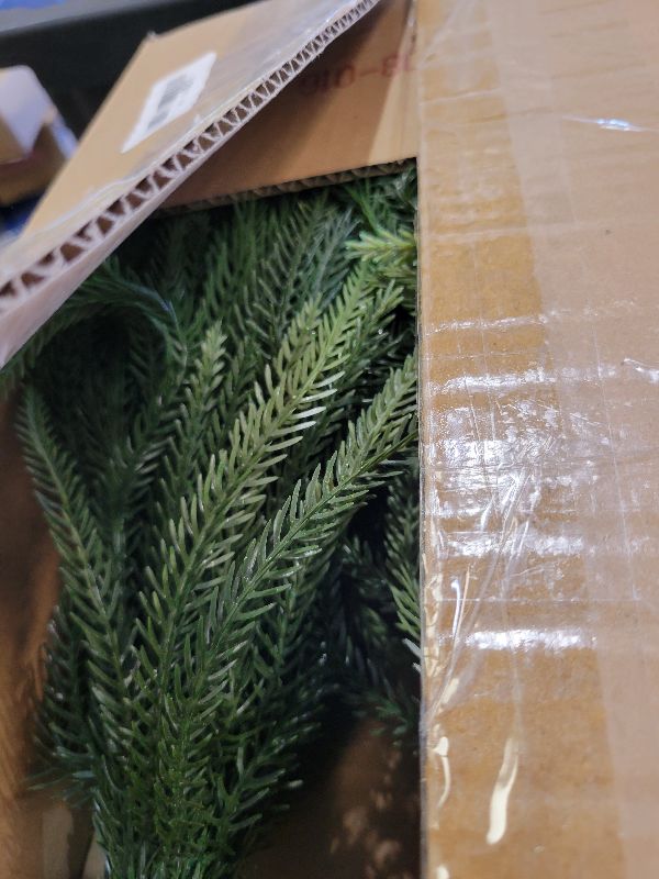 Photo 1 of 2 Pack 2ft Premium Lifelike Artificial Norfolk Pine Tree with Realistic Artificial Wood Pot Perfect Year-Round Indoor Outdoor Decor for Holidays Home Office