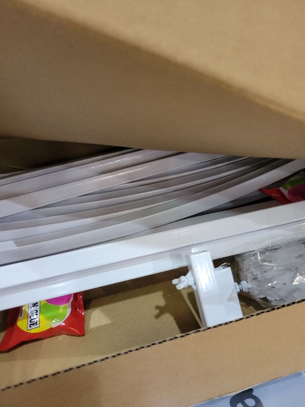 Photo 1 of Fomcet 7.2FT Round Backdrop Stand White Metal Circle Balloon Arch Frame for Birthday Wedding Party Anniversary Valentine Wedding Ceremony Decorations Thickened Square Tubes