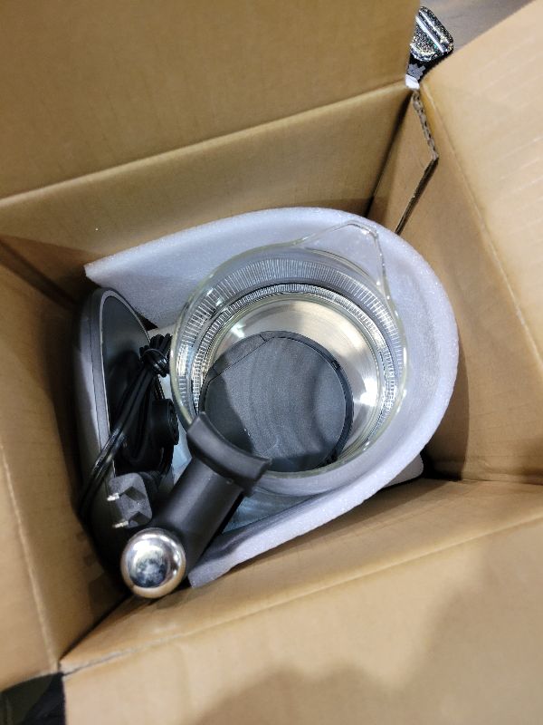 Photo 1 of 1.8L Electric Kettle Glass Kettle with Blue LED, Fast Boil Quiet Electric Glass Kettle,1200W, Boil-Dry Protection, BPA Free (Removable lid)