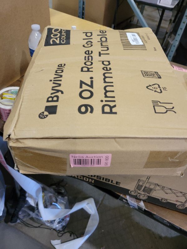 Photo 1 of [200 Pack] 9oz Clear Plastic Cups with Rose Gold Rimmed Sturdy & Food Safe Disposable Wine Glasses Party Wedding Disposable Drinking Cups Plastic Cocktail Glasses for Wine, Juice & Cold Beverages