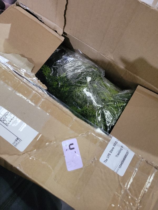 Photo 1 of 2 Pack 24" Artificial Christmas Topiary Ball Trees with Spike Mixed Real Touch Norfolk Pine & Cypress Tips Fake Ball Shrubs Holiday Planters Outdoor Christmas Tree Urn Fillers Front Porch Indoor Decor