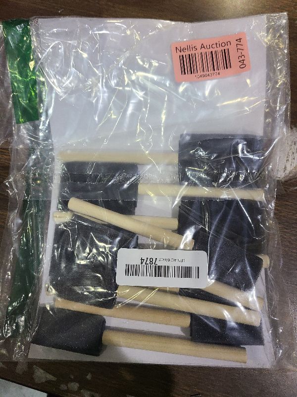 Photo 1 of 12Pcs Foam Paint Brushes Set: 1 Inch & 1.5 Inch Sponge Paint Brushes with Wooden Handle, Lightweight & Durable for Painting, Staining, Crafts, DIY Art, Acrylic Painting & Mod Podge