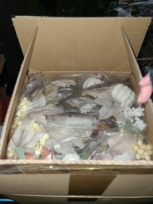 Photo 1 of 2PACK 2x6ft Fall Garland with Lights,Fall Leaves Garland with Lights, Autumn Leaf Lights for Mantle Door Table Outdoor Home, Autumn Decor, Fall Decor with Pumpkins, Thanksgiving Decorations