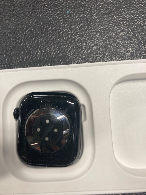 Photo 1 of **without band**Apple Watch Series 10 [GPS 42mm case] Smartwatch with Jet Black Aluminum Case with Black Sport Band - S/M. Fitness Tracker, ECG App, Always-On Retina Display, Water Resistant (without bands)