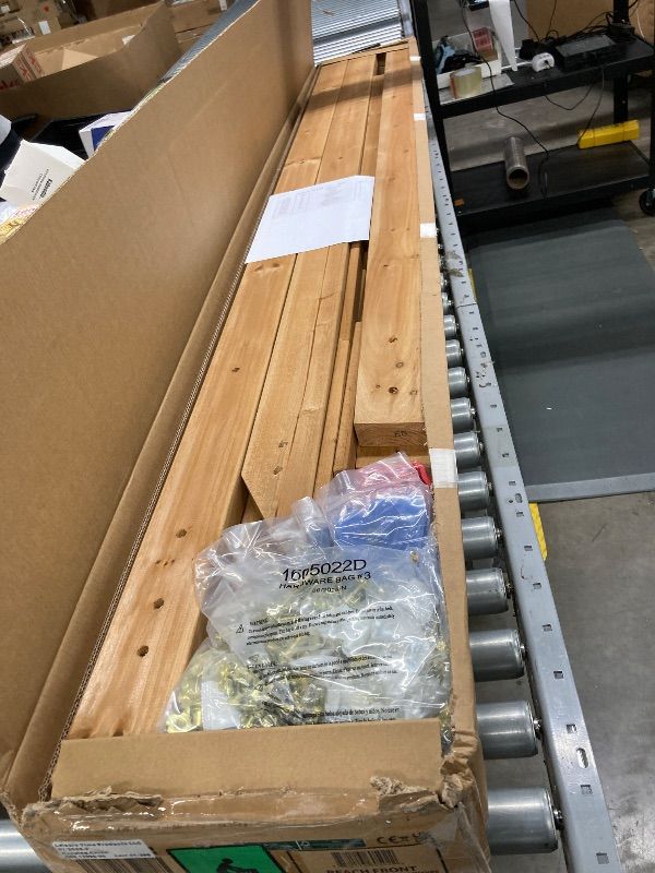 Photo 1 of BOX 2 OF 4 Backyard Discovery Beach Front Cedar Wood Swing Set with Wave Slide, Play Deck, Monkey Bars, Rock Wall Ladder, Shaded Picnic Area, Snack Bar, Belt Swings, Trapeze, Sandbox Area, Outdoor Playset