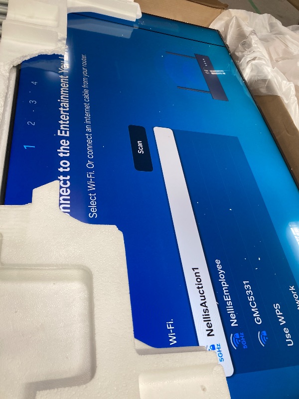 Photo 1 of **NO REMOTE/LARGE LINE DOWN SIDE OF SCREEN-SEE PIC****Samsung 65-Inch Class Neo QLED QN70F 4K Mini LED Smart TV (2025 Model) NQ4 AI Gen2 Processor, Quantum Matrix Technology Slim, Motion Xcelerator 144Hz, Samsung Vision AI, Alexa Built-in