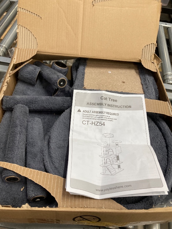 Photo 1 of ***(PARTS MISSING -SELLING AS IS)*** 
BestPet | 54" Cat Tree Tower | Dark Gray | Sturdy, Easy to Assemble, Multi-Level Activity Center with Sisal Scratching Posts, Condos, Perches, Hanging Cat Toys, Observation Decks & Ladder