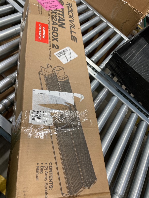 View 1 of ------------- PARTIAL SET ---------- Rockville Titan MIX12A 3200W Peak 12-Inch Powered Column Array PA System with Subwoofer, 8-Channel Mixer, Bluetooth Audio, DSP, Travel Bags