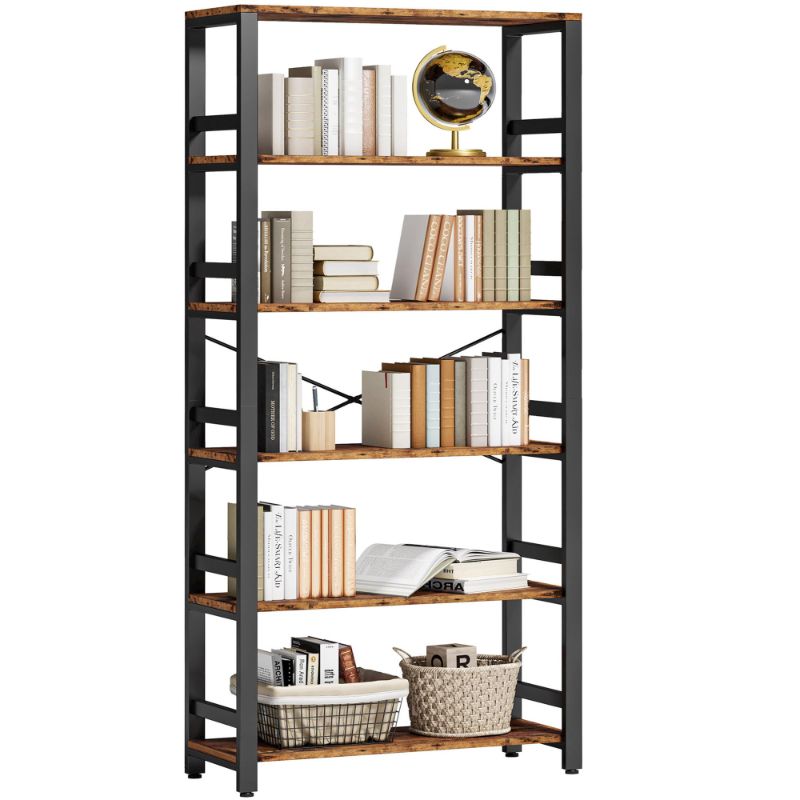 Photo 1 of ****referenece***IRONCK Bookshelf, 31.5in Wide Shelf 6 Tier Bookcase, 110lbs/shelf Vintage Industrial Style Bookshelves for Bedroom, Living Room and Home Office, Vintage Brown