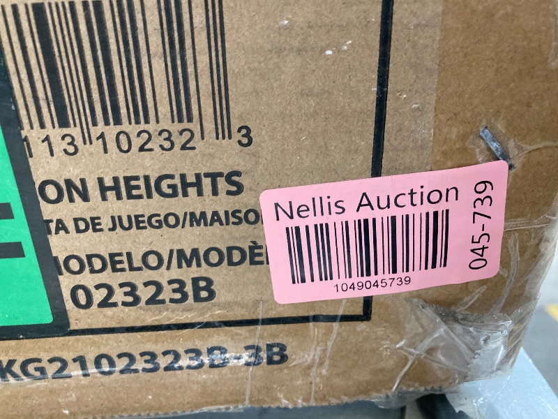 Photo 1 of ***BOX 3 OF 4 ONLY/INCOMPLETE SET***Backyard Discovery Beacon Heights Elevated Cedar Wooden Kids Playhouse with Wave Slide, Play Kitchen, Wrap-Around Deck, Flat-Step Ladder, Half Door, Windows, Bell, and Growth Chart for Outdoor Play