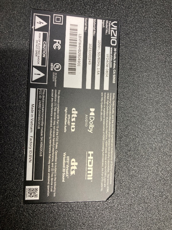 Photo 1 of ***MISSING REMOTE & SCREWS FORE THE LEGS***VIZIO 40-inch Full HD 1080p Smart TV with DTS Virtual: X, Alexa Compatibility, Google Cast Built-in, Bluetooth Headphone Capable, (VFD40M-08 New)***MISSING REMOTE & SCREWS FORE THE LEGS***