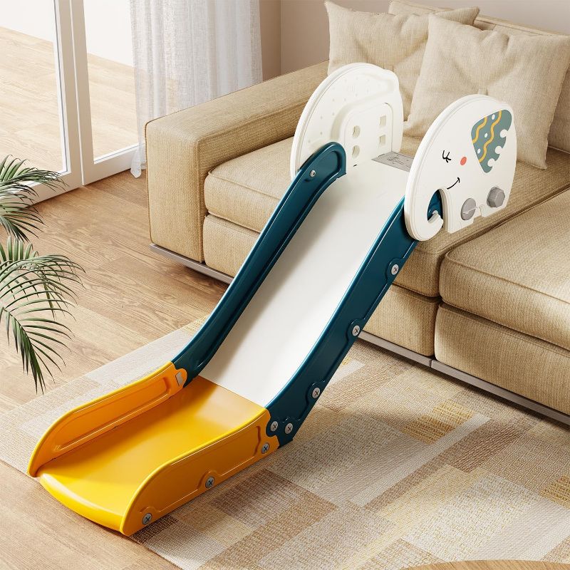 Photo 1 of **MAY BE MISSING SOME HARDWARE***Babytronic Couch Slide for Kids – Adjustable Height Indoor Slide with Non-Slip Base for Toddlers, Plastic Slide for Sofas, Beds, and Stairs,Toddlers Indoor Playset (Green&Yellow)