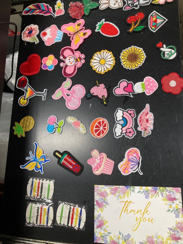 Photo 1 of ***MISSING PIECES SELLING AS IS )*** NICEVINYL Iron on Patches for Clothing: 34Pcs Random Assorted Styles Funny Patch Repair Embroidered Appliques for Clothes Sew on/Iron on Jackets Backpacks Hat Dress Fabric for DIY Accessories