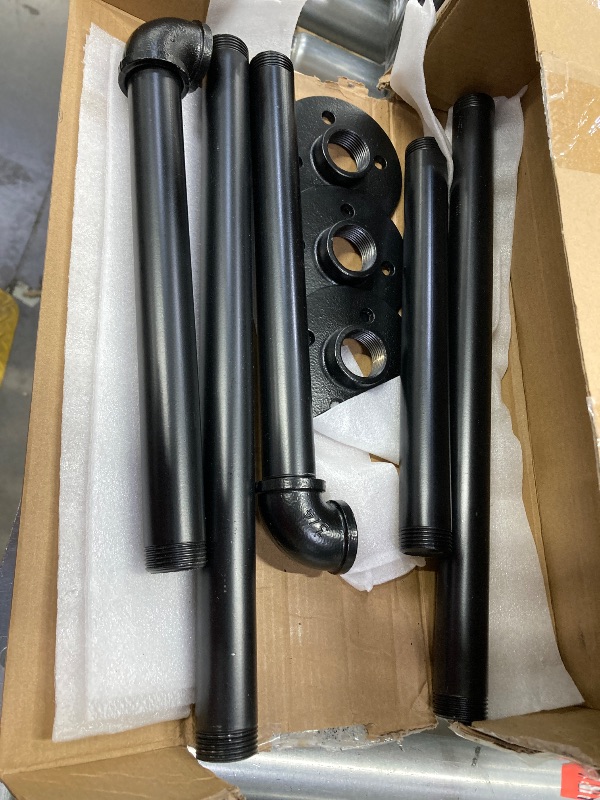 Photo 1 of ***MISSING CONNECTORS BETWEEN POLES***UlSpeed Wall Mounted Clothes Rack 60in, Industrial Pipe Clothing Racks Wall Mount, Heavy Duty Detachable Iron Garment Bar, Saving Space, Multi-Purpose Hanging Rod for Bedroom, Laundry Room, 1 Pack***MISSING CONNECTORS