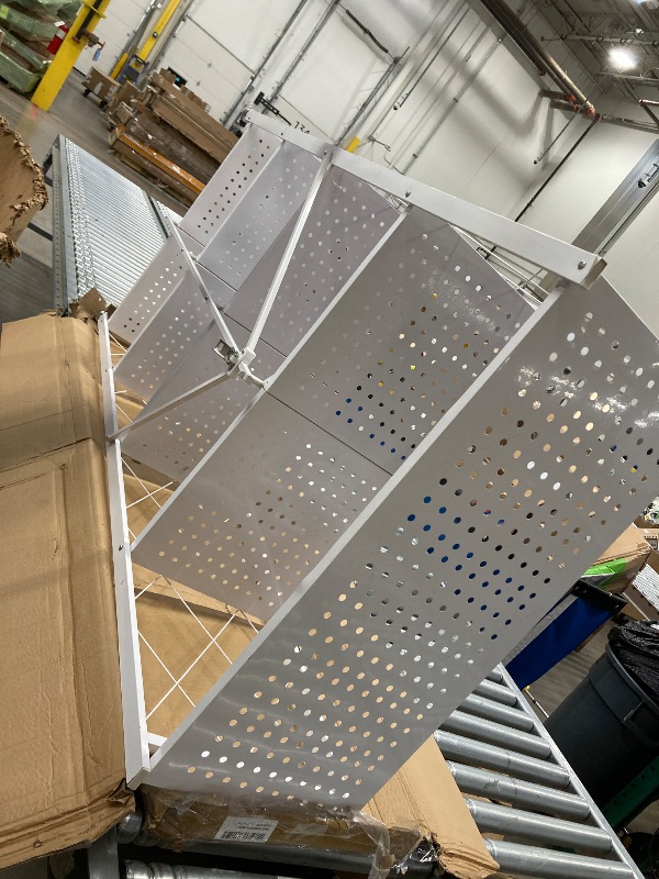 Photo 1 of ***LOOKS LIKE IT NEEDS ANOTHER CLIP OR 2 TO KEEP IT STANDING***COOKCOK 5-Tier Storage Shelving Unit, Metal Shelf 27.9"x13.4"x62.5, Foldable Storage Shelf with Wheels, Garage Shelf, Metal Storage Rack, Kitchen Shelf with 4 Hooks, No Assemble Require, White