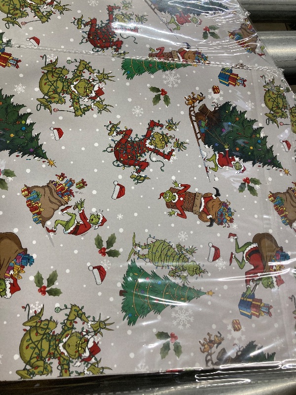 Photo 1 of ***4 PACKS INCLUDED***Febbleshow Funny Christmas Wrapping Paper for Boys Girls Kids - Xmas Gift Wrap with Green Monster, Trees, Snowflakes & Presents - 4 Jumbo Sheets, 28" x 40" Each (32 sq. ft ttl), Easy to Store***4 PACKS INCLUDED***