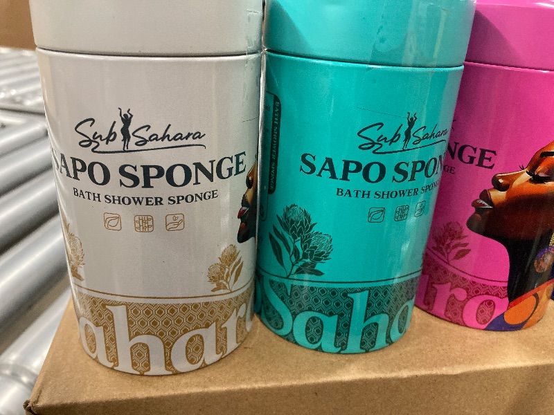 Photo 1 of *** VARIETY PACK. 6 SPONGES INCLUDED*****SOME CANS MAY BE SLIGHTLY DENTED*** Authentic African Net Sponge - 2 Pieces Exfoliating Scrubber for All Skin Types, Bath Sponge for Face & Body, Travel Portable, Durable, Gentle Exfoliation *** VARIETY PACK. 6 SPO