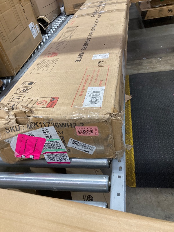 Photo 1 of
***Box 2 of 2****
KEIKI Twin Over Full Bunk Bed with Slide & 2 Drawers & Shelves, Rubber Wood Bunk Bed Frame for Kids Boys Girls Teens, White