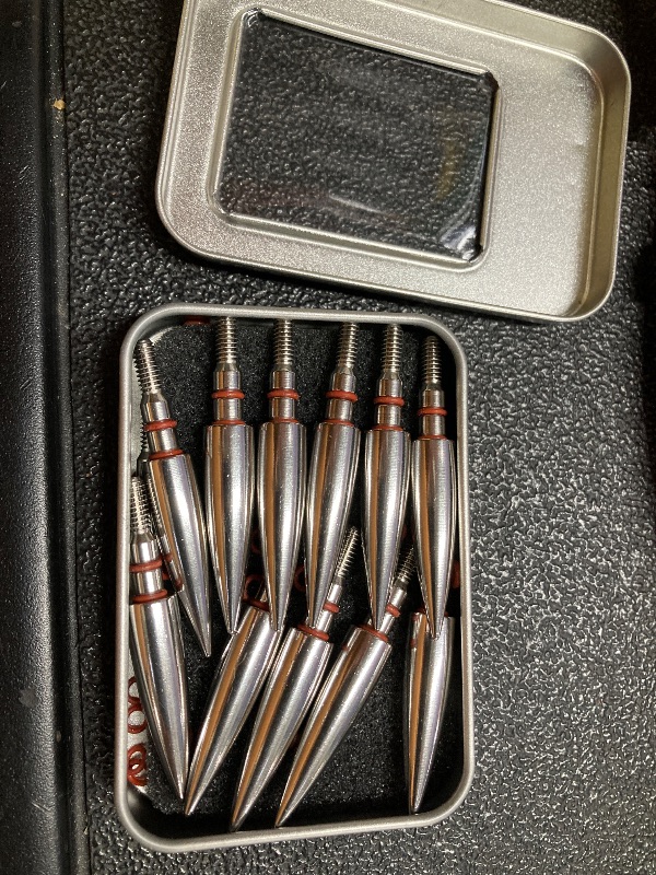 Photo 1 of ***1 PIECE MISSING**THERE ARE 11***200 Grains Field Points,11/32 Stainless Steel Archery Target Bullet Point Sharp Targethead Screw in Broadheads (1 Dozen 12 PCS)***1 PIECE MISSING**THERE ARE 11**