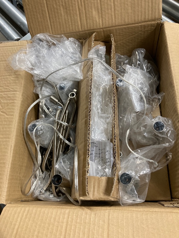 Photo 1 of *** NO LIGHTS*** SEABLE Farmhouse Chandelier for Dining Room 6-Light Brushed Nickel Modern Pendant Light Fixture Industrial Hanging Ceiling Light for Kitchen, Foyer, Entryway, Bedroom, Over Table