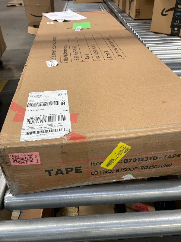 Photo 1 of ** FULL SIZE BED** Bestier Corduroy Upholstered Queen Bed Frame with Adjustable Headboard, Platform Bed Frame with LED Light, Solid Wood Slats, No Box Spring Needed, Beige