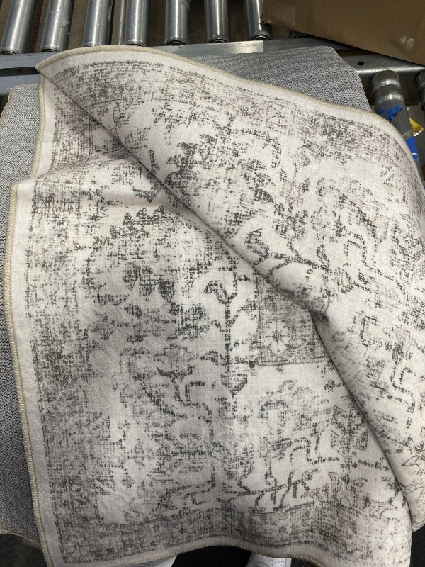 Photo 2 of BERTHMEER 9'x12' Large Area Rugs Washable Vintage Rugs for Living Room Farmhouse Dining Room Office Throw Rugs Non-slip, Brown