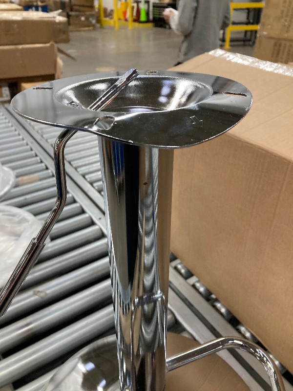 Photo 1 of **DAMAGE TO ONE BASE-SEE PIC***Homall Bar Stools Set of 2 Modern PU Leather Height Adjustable Hydraulic Kitchen Counter Square Island Swivel Barstool with Back, White