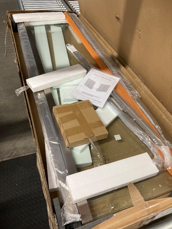 Photo 1 of  ** PICTURE USED AS REFERENCE ** EASYWORC Frameless Shower Door, 43-48" W x 76" H Sliding Glass Shower Door,  Glass with Explosion-Proof Film Nano Coating in Brushed Nickel Finish