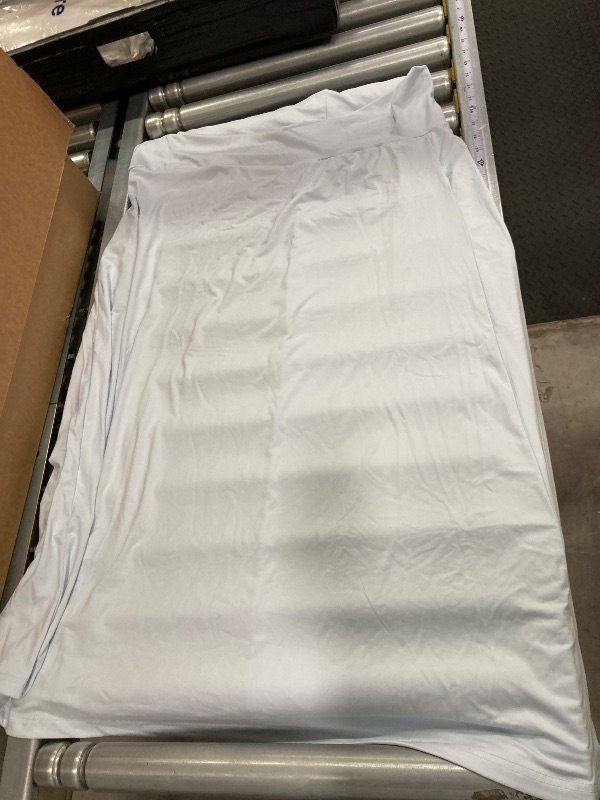 Photo 1 of SIZE 2X Women's Ultra-Soft Flowy Maxi High Waisted Long Skirts (Available in Plus Size) LIGHT BLUE