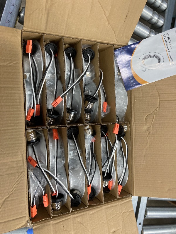 Photo 1 of   *** MISSING ONE ONLY23***Amico 23Pack 4 inch 5CCT LED Recessed Lighting, Dimmable, 8.5W=60W, 650LM, 2700K/3000K/4000K/5000K/6000K Selectable, Retrofit Can Lights with Baffle Trim, IC Rated - ETL & FCC, White