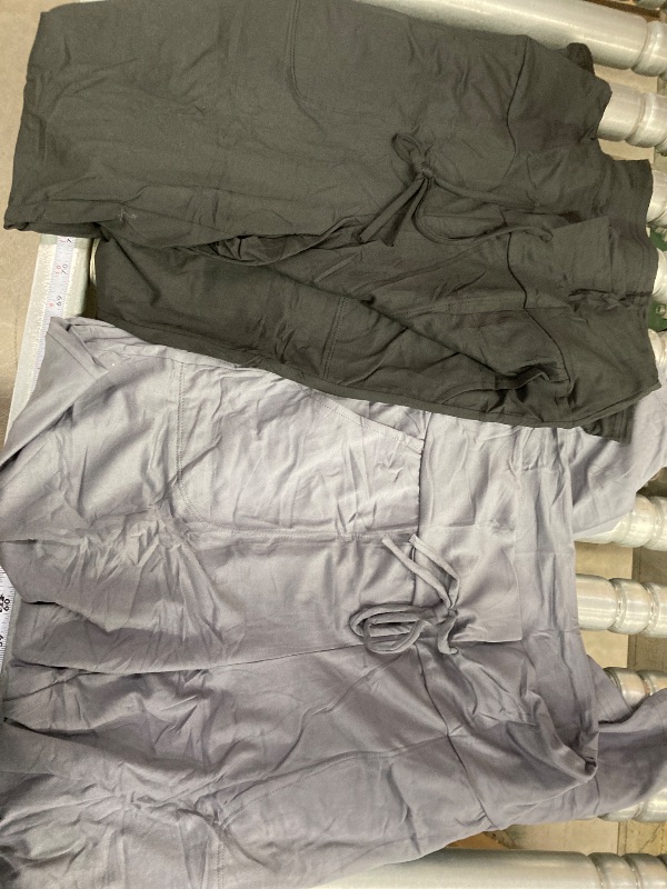 View 2 of MISSING MUAVE ONE**2 Pack Women's Wide Leg Pants with Pockets - Casual Loose Yoga Trousers Sweatpants Palazzo Lounge Pajama Pants BLACK AND GREY