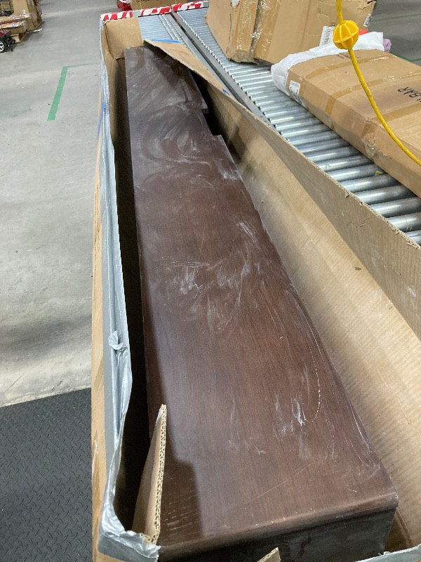 Photo 1 of  ** BOX VERY DUSTY** FloatiCasa Floating TV Stand Matte Finish, 86'' Wall-Mounted TV Cabinet,Floating TV Console,Under TV Shelf with 3 Doors for Living Room Bedroom(Walnut+Black)